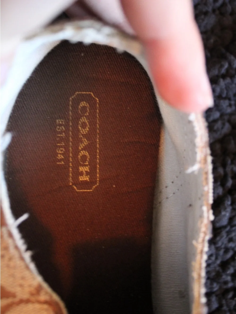 Coach Beige Signature Canvas Slip-On Sneakers